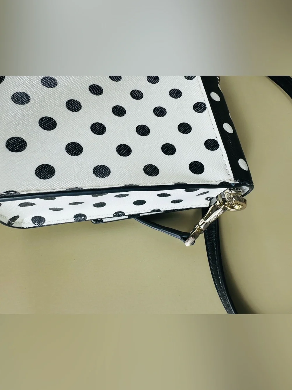 kate spade Black & White Polka Dot Chain Shoulder Bag